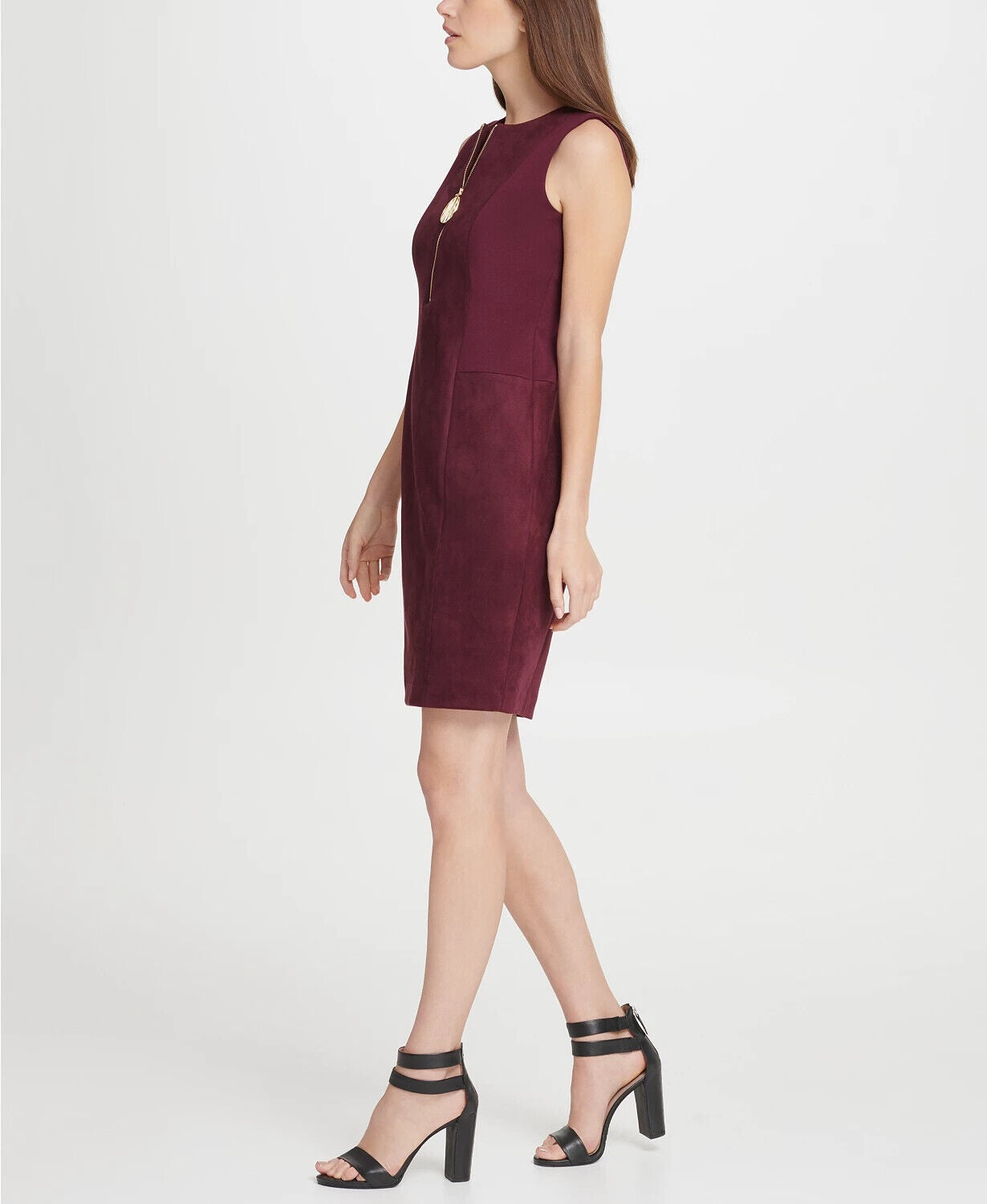 DKNY Women's Suede Ponte Combo Logo Zi Cabarnet 12