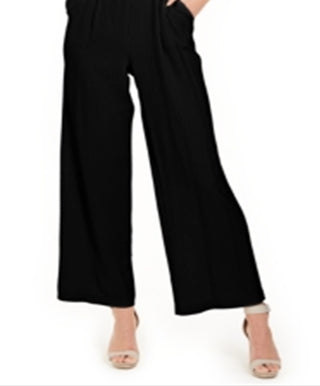 Calvin Klein Women's Textured Sleeveless Jumpsuit Black Size 8