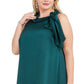 Robbie Bee Women's Sleeveless Fit Flare Evening Dress Green Size 10 Petite