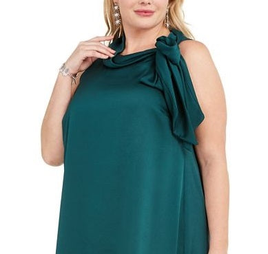 Robbie Bee Women's Sleeveless Fit Flare Evening Dress Green Size 10 Petite