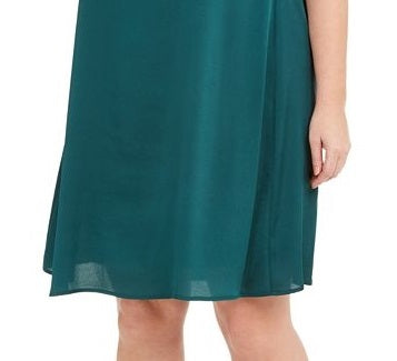 Robbie Bee Women's Sleeveless Fit Flare Evening Dress Green Size 10 Petite