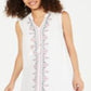 Style & Co Women's Embroidered Tassel Tie Dress White Size XX-Large