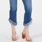 INC Women's  Rainbow Fringe Cropped Skinny Jeans Blue Size 8