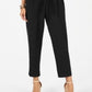 Jessica Howard Women's Cascading Ruffle Ruched at Side Sleeveless Jewel Neck Evening Cropped Jumpsuit Black Size 14