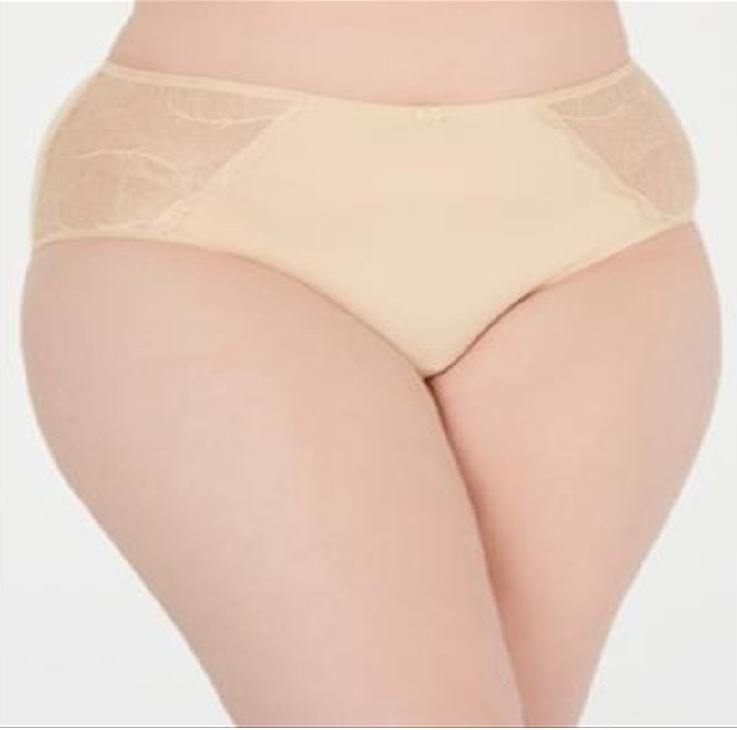 INC International Concepts Women's Lace Trim Solid Everyday Hipster Brown Size 2X