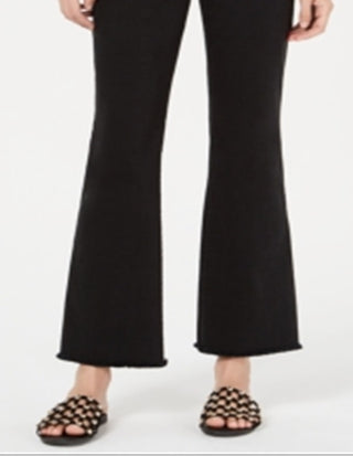Bar III Women S Marley High-Waist Frayed-Hem Cropped Pants Black Size 14