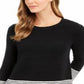 Charter Club Women's Ribbed Sweater Black Size Petite L