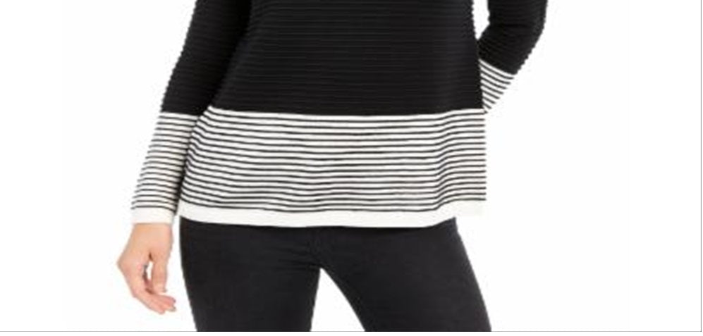 Charter Club Women's Ribbed Sweater Black Size Petite L