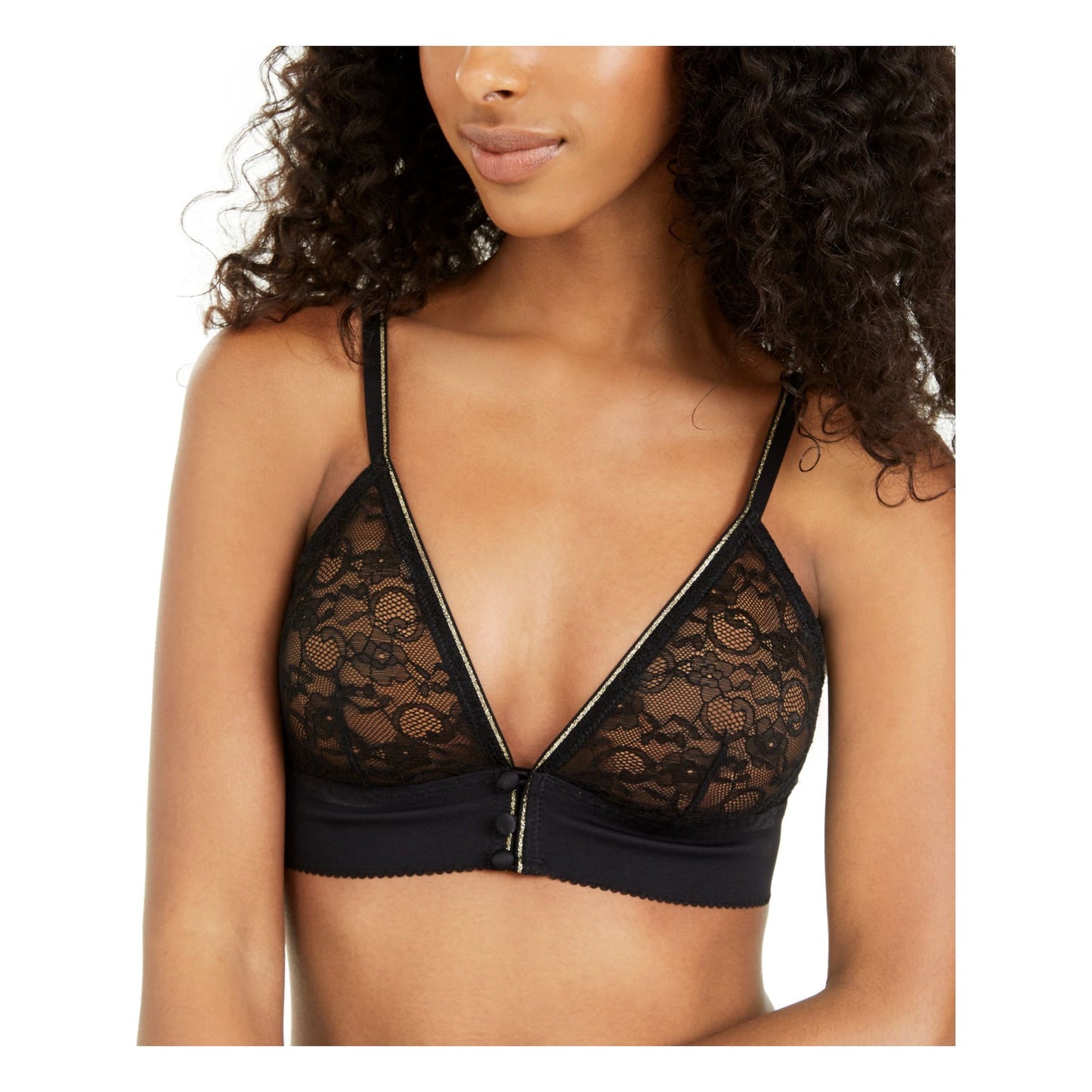 INC Women's  Intimates Romantic Bras Black Size Medium