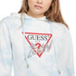 Guess Women's Dye Embellished Icon Sweatshirt Tie Blue Size Medium