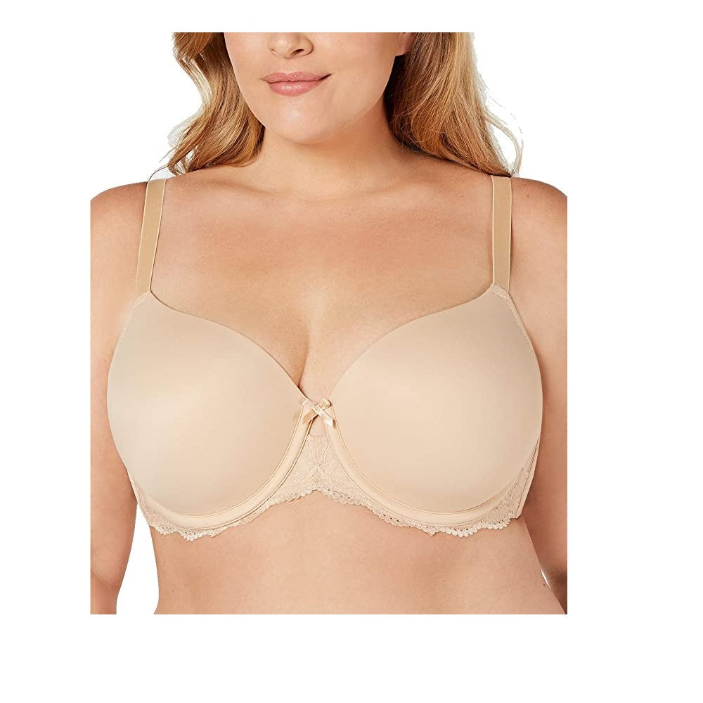 INC Women's Plus Size Lace-Trim Balconette Bra  Brown Size 40 C