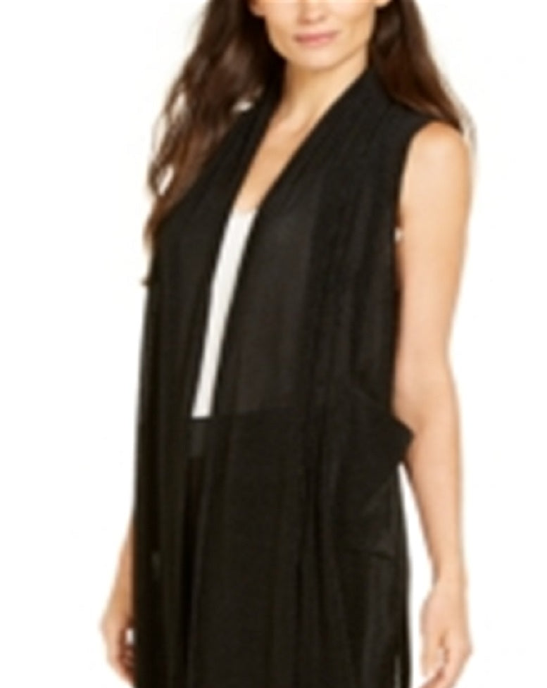 Alfani Women's Pleated Mesh Vest Black Size XL