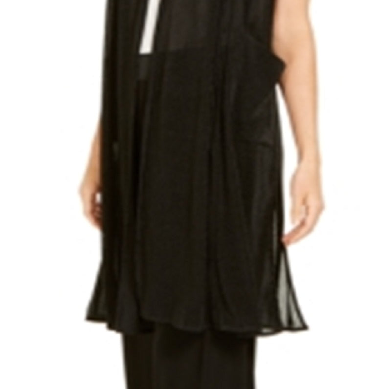 Alfani Women's Pleated Mesh Vest Black Size XL
