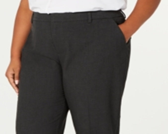 Charter Club Women's Slim Leg Ankle Pants Grey Size 14W
