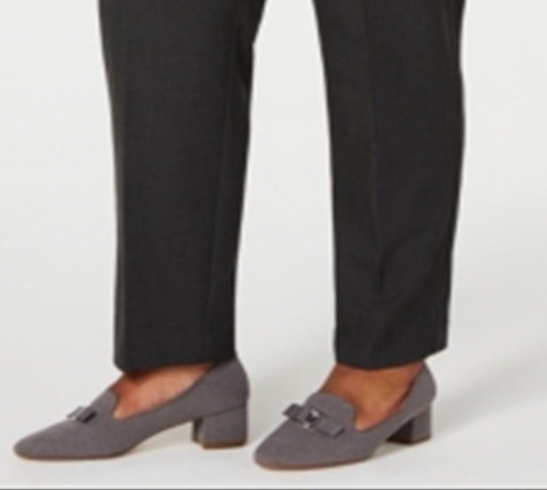 Charter Club Women's Slim Leg Ankle Pants Grey Size 14W