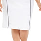 Calvin Klein Women's Plus Contrast Piping Pencil Skirt White Size 20W