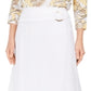 JM Collection Women's Gauze O Ring Skirt White Size Small