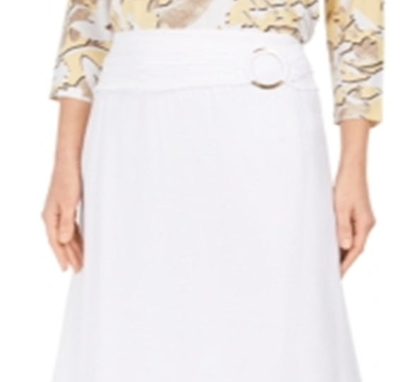 JM Collection Women's Gauze O Ring Skirt White Size Small
