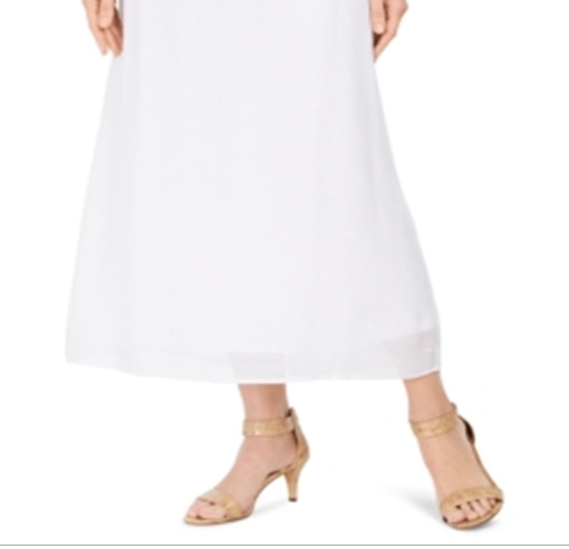 JM Collection Women's Gauze O Ring Skirt White Size Small