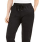 Guess Women's Nina Logo Hem Jogger Pants Black Size Large