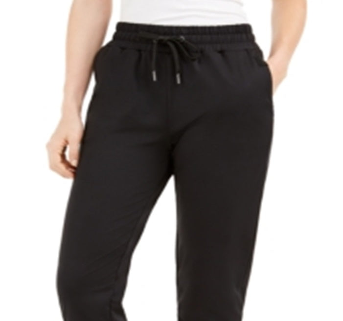 Guess Women's Nina Logo Hem Jogger Pants Black Size Large