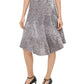 Calvin Klein Women's Velour Sequined MIDI Skirt Silver Size Small