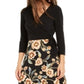 INC International Concepts Women's Tie-Side Printed-Skirt Dress Black Size 16