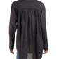 Free People Women's Boho Button Down Tunic Top Blue Size Medium