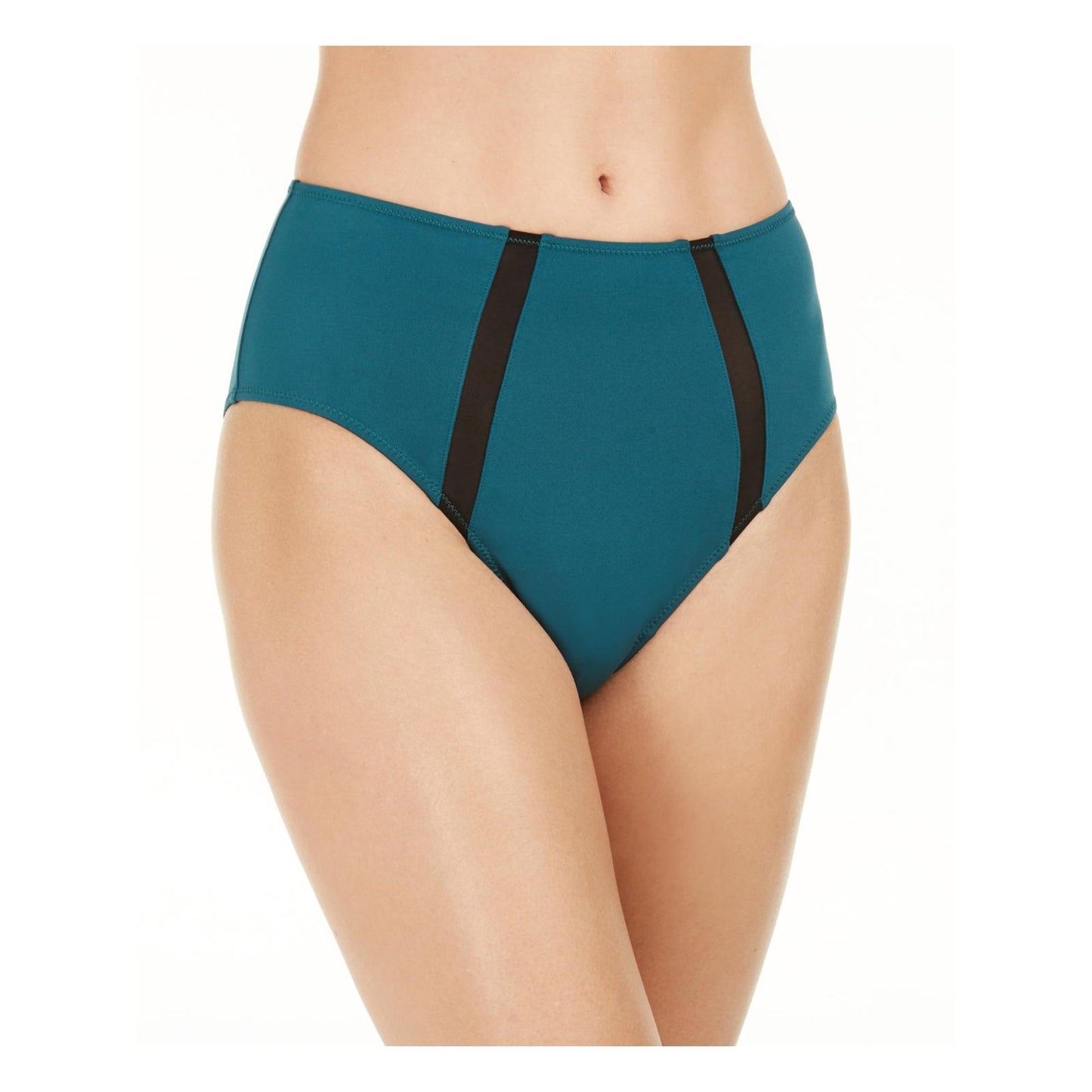 INC Women's High-Waist Mesh Inset Brief Panty Green Size Large