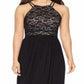 Nightway Women's Lace Sleeveless Halter Full Length Evening Fit Flare Dress Black Size 4