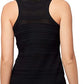 Jessica Simpson Women's Scallop Neck Serena Racerback Tank Tops Black Size XL