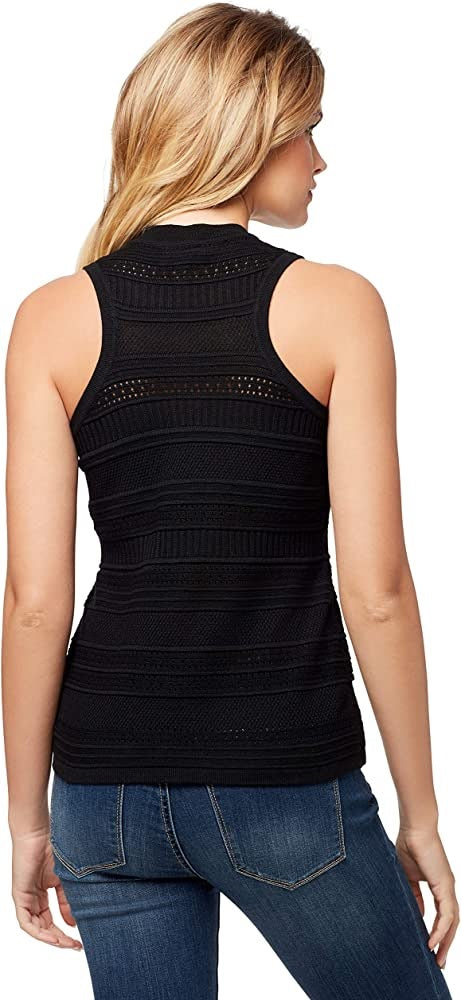 Jessica Simpson Women's Scallop Neck Serena Racerback Tank Tops Black Size XL