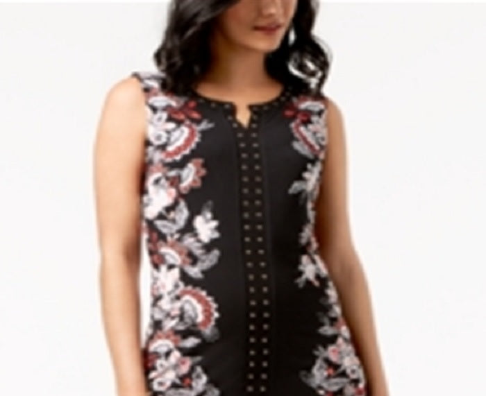 JM Collection Women's Studded Sheath Dress Black Size Medium