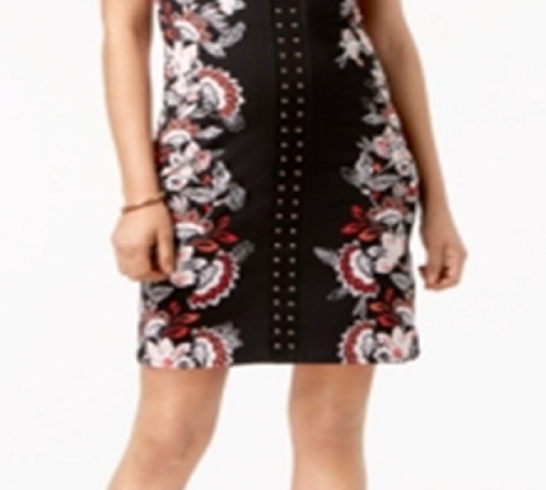 JM Collection Women's Studded Sheath Dress Black Size Medium