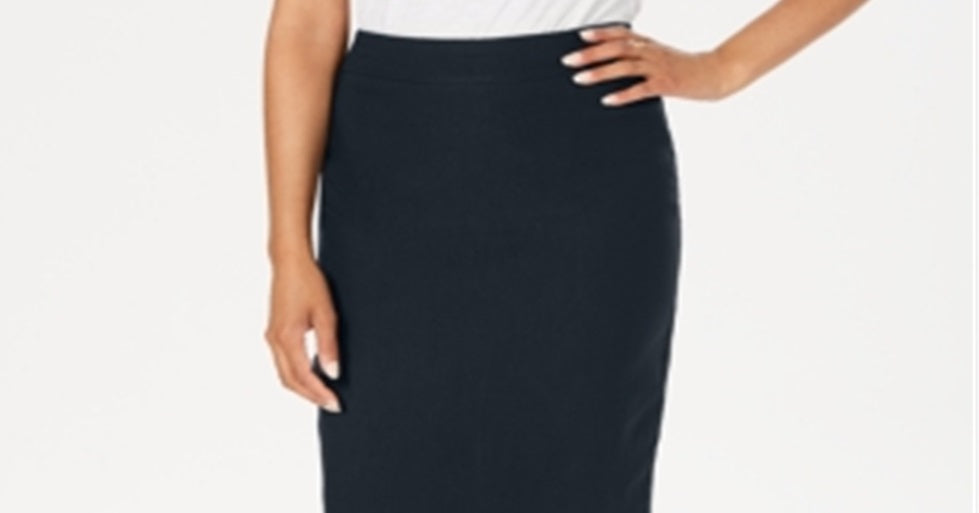 Charter Club Women's Pull on Tummy Control Skirt Blue Size 12