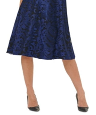 Tommy Hilfiger Women's Embroidered Fit & Flare Dress Blue Size 4