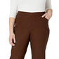 Alfred Dunner Women's Allure Slimming Stretch Pants Brown Size Petite