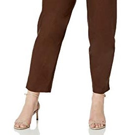 Alfred Dunner Women's Allure Slimming Stretch Pants Brown Size Petite