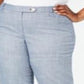 Calvin Klein Women's Pocketed Zippered Tapered Leg Wear to Work Pants Blue Size 14W