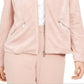 Alfani Women's Faux Suede Zip Pocket Jacket Pink Size Petite Medium
