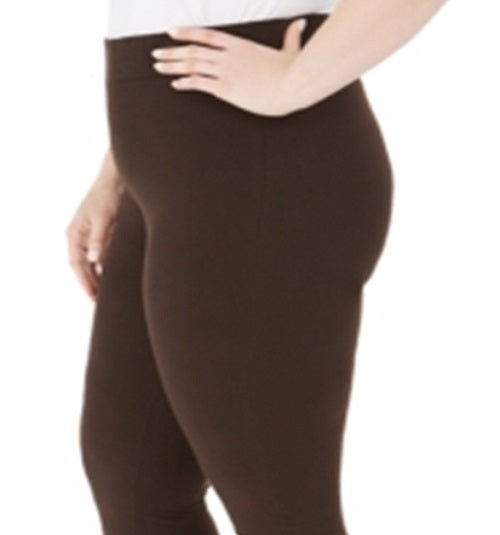 JM Collection Women's Plus Zipper Hem Leggings Brown Size 0X