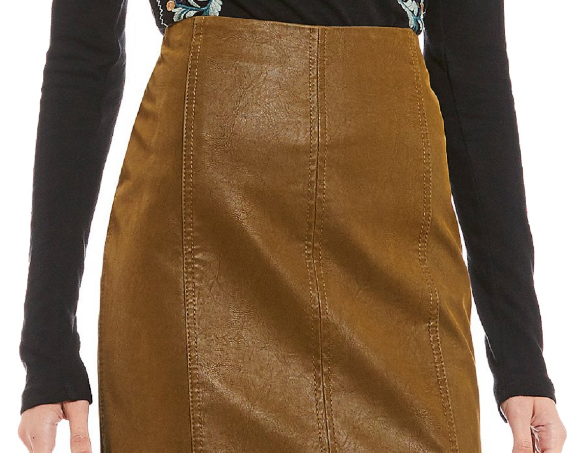 Free People Women's Modern Femme Mini Skirt Brown Size 2