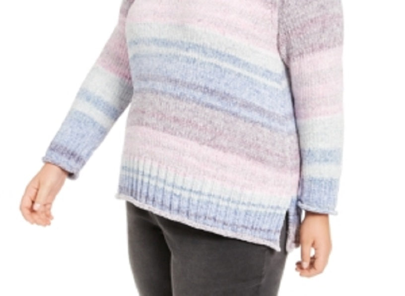 Style & Co Women's Pink Printed Long Sleeve Blouse Size 0X