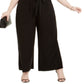 Love Squared Women's Sleeveless V Neck Evening Wide Leg Jumpsuit Plus Black Size 1X