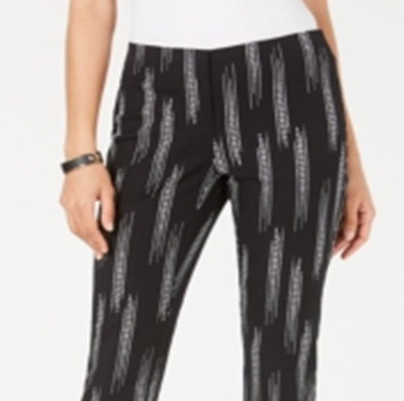 Alfani Women's Printed High Waist Capri Pants Black Size 10 Petite