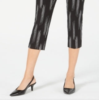 Alfani Women's Printed High Waist Capri Pants Black Size 10 Petite