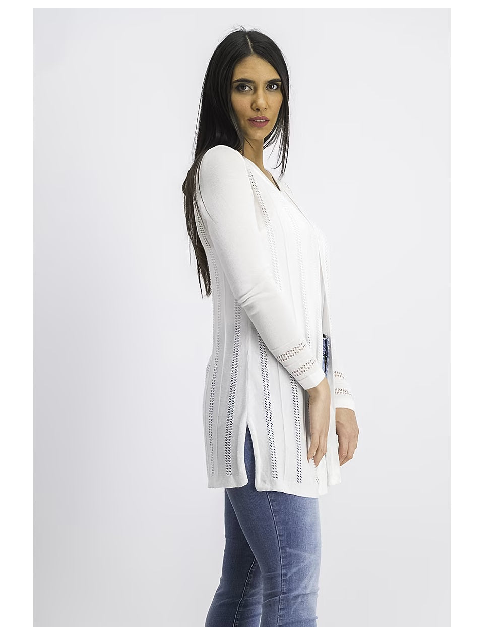 Charter Club Women's Pointelle Duster Cardigan Cloud White Size Petite Large