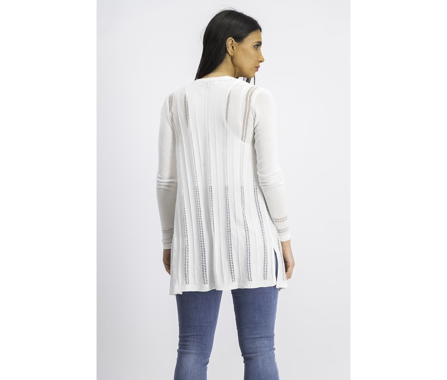 Charter Club Women's Pointelle Duster Cardigan Cloud White Size Petite Large