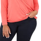 INC International Concepts Women's Solid Pullover Blouse Orange Size 0X