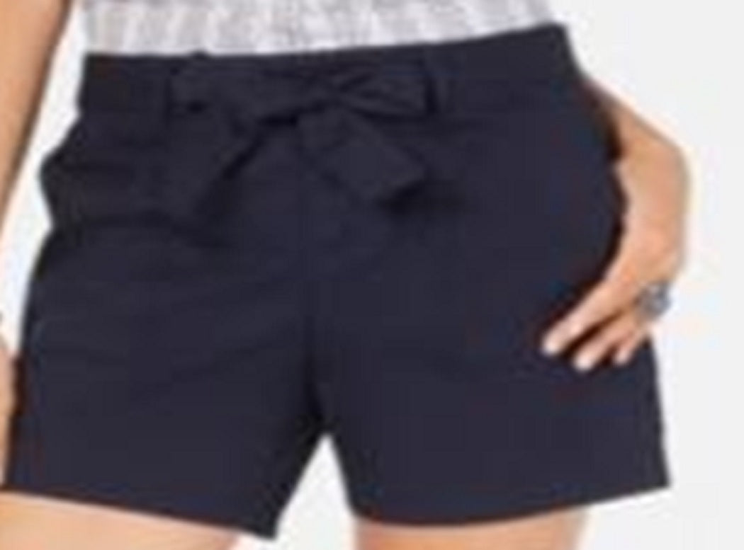 Style & Co Women's Comfort Shorts Mid Rise Bow Front Blue Size 16